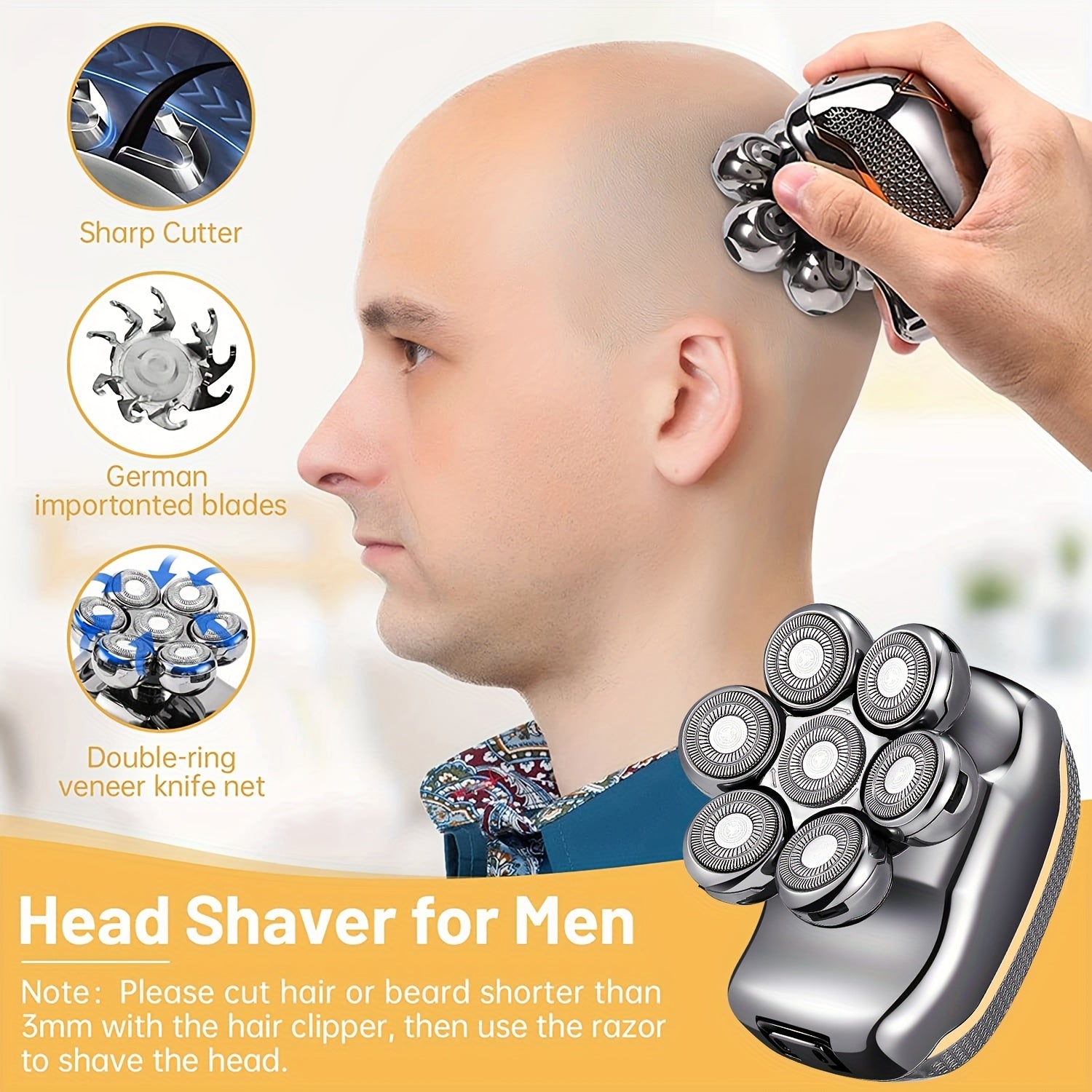 Men's Electronic Head Shaver Razor