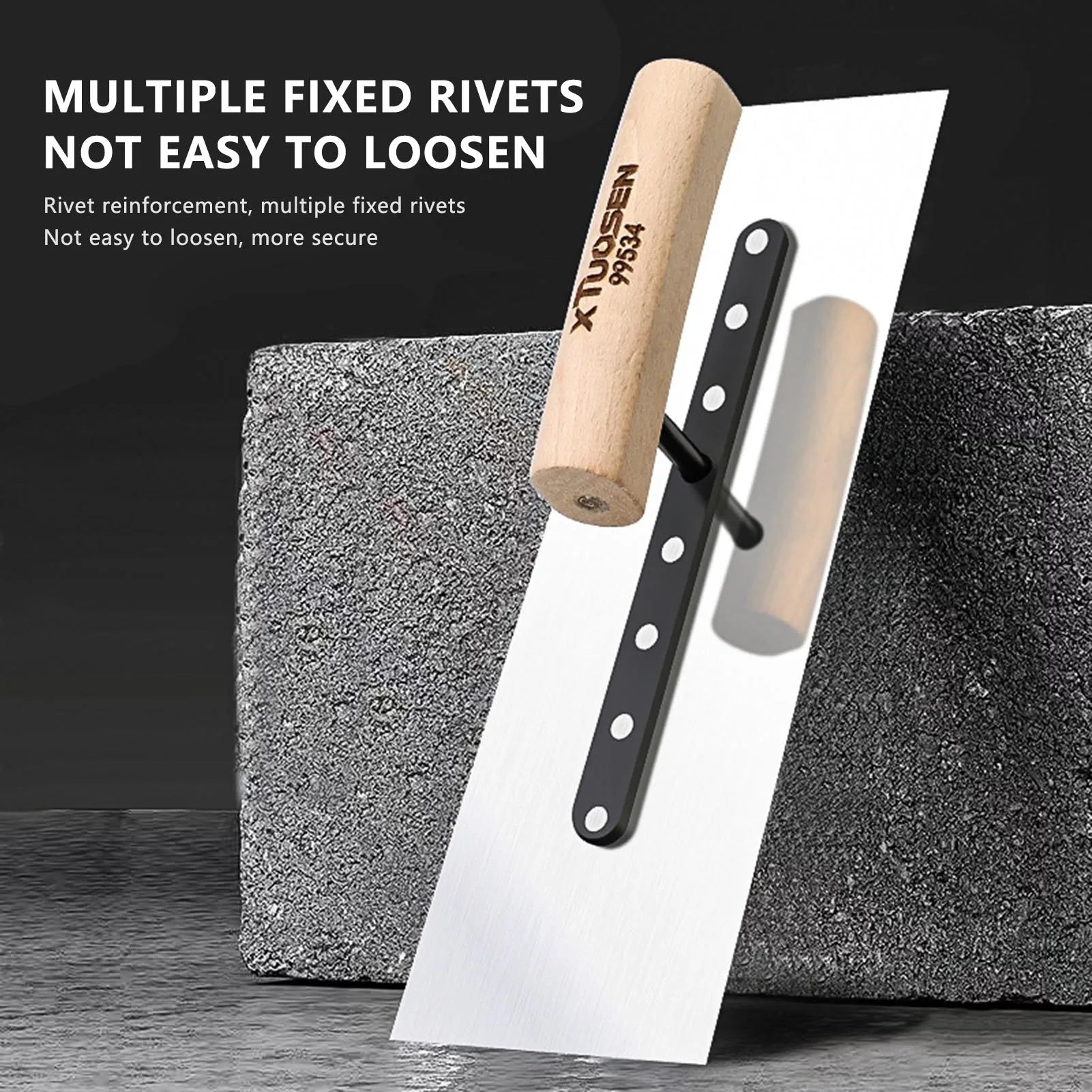 1Pcs Stainless Steel Professional Bricklaying Trowel Cement Scraper Mud Board Construction Plastering Tool with Handle