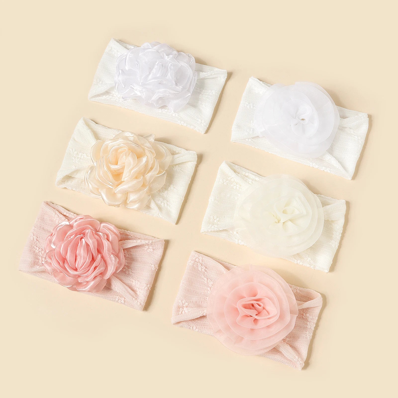 3Pcs Mesh Flower Hairdband Baby Soft Comfortable Headwrap Children Daily Hair Accessories Newborn Gifts Photography Accessory